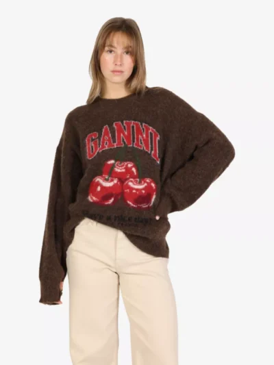 Ganni Ganni Trui - Donkerbruin