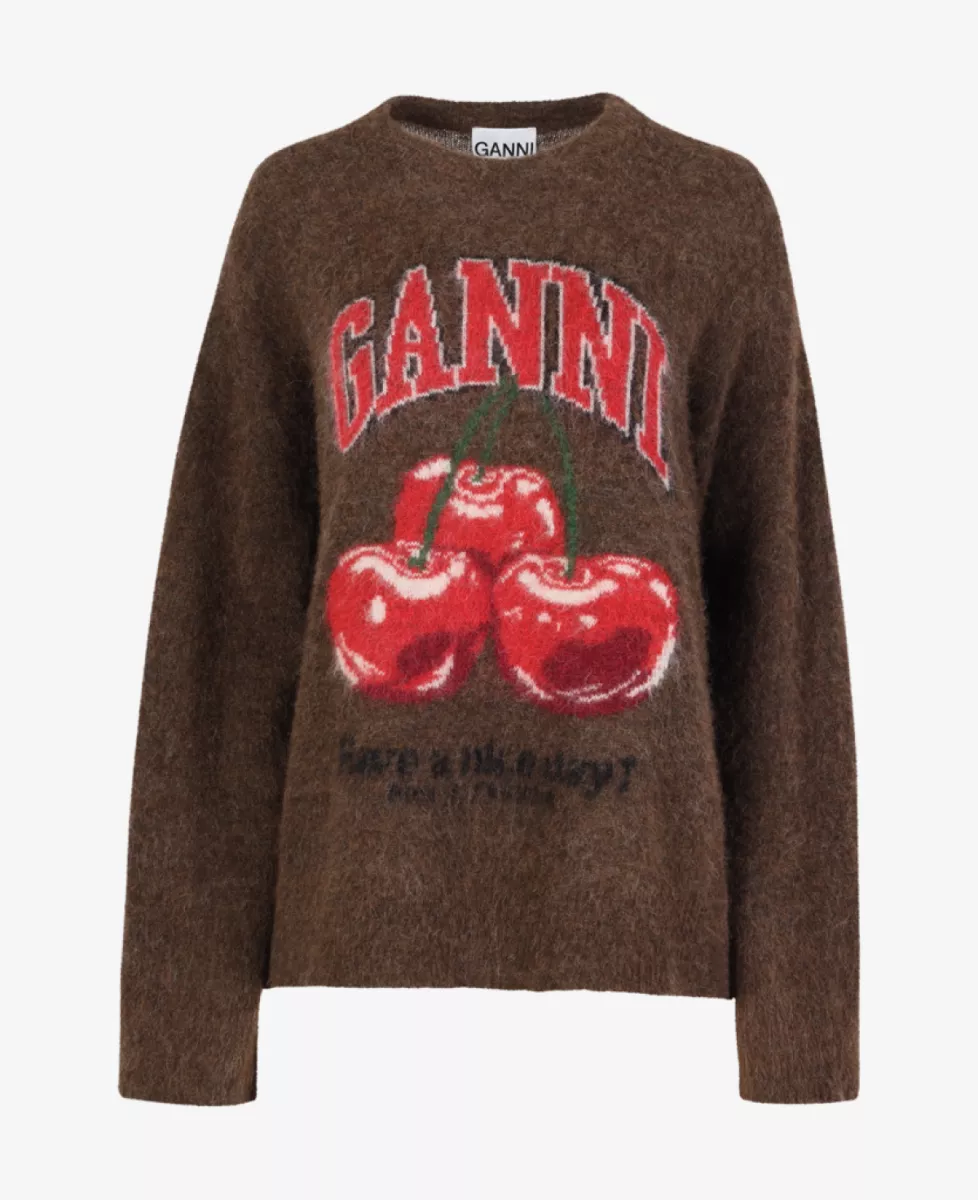 Ganni Trui - Donkerbruin 1 Ganni Ganni Trui - Donkerbruin