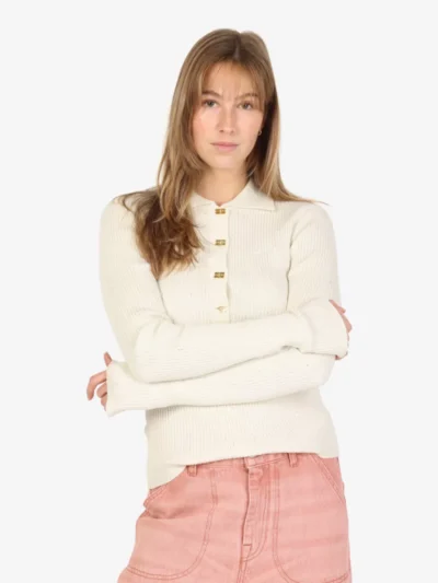 Ganni Ganni Polo lm - Ecru