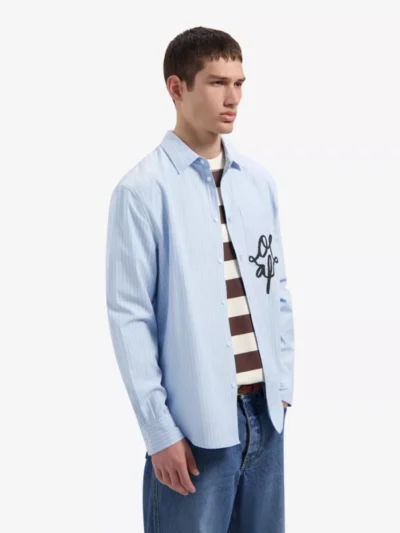 Olaf Olaf Striped Relaxed Shirt - Lichtblauw