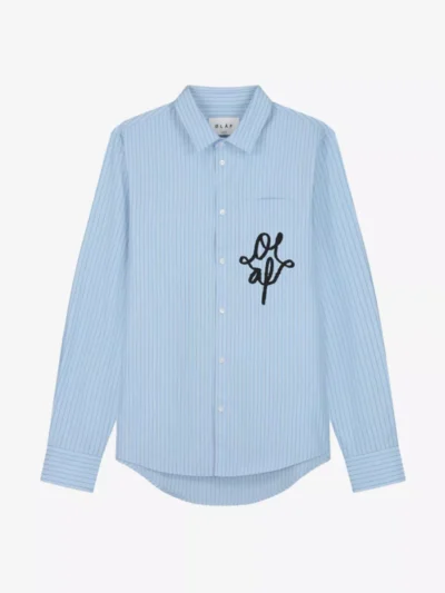 Olaf Olaf Striped Relaxed Shirt - Lichtblauw