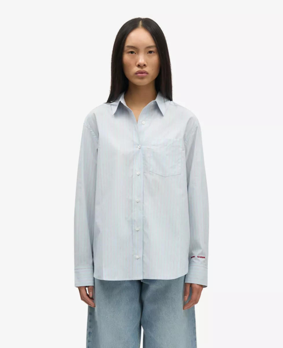 Samsoe Samsoe Blouse - Lichtblauw 2 Samsoe Samsoe Samsoe Samsoe Blouse - Lichtblauw