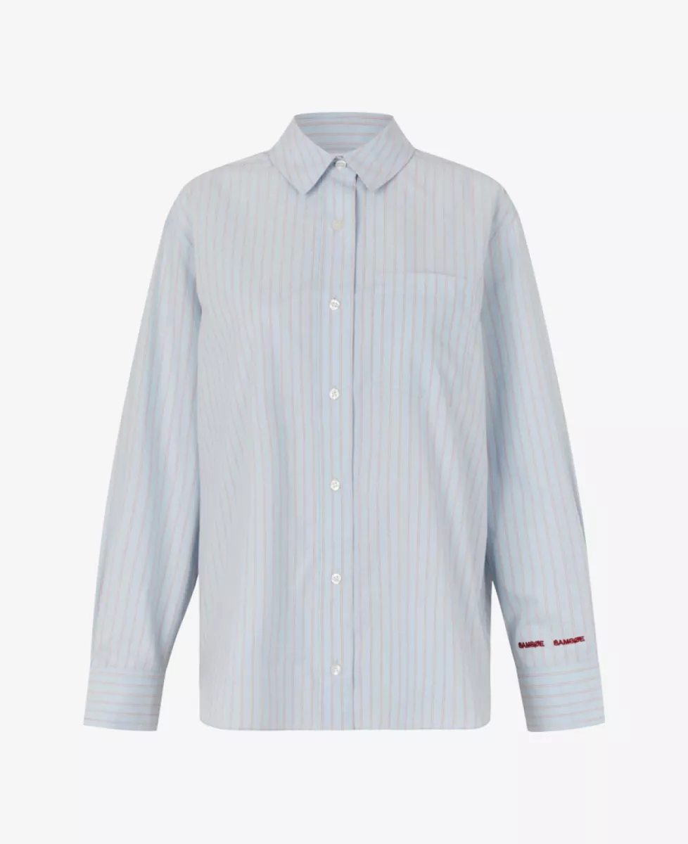 Samsoe Samsoe Blouse - Lichtblauw 1 Samsoe Samsoe Samsoe Samsoe Blouse - Lichtblauw