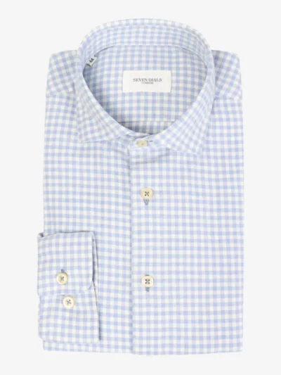 Seven Dials Seven Dials overhemden Damon 021 ruit flanel Blauw