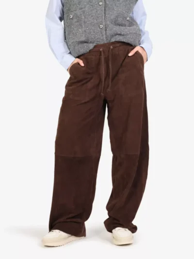 Studio AR Studio AR Broek suede - Donkerbruin