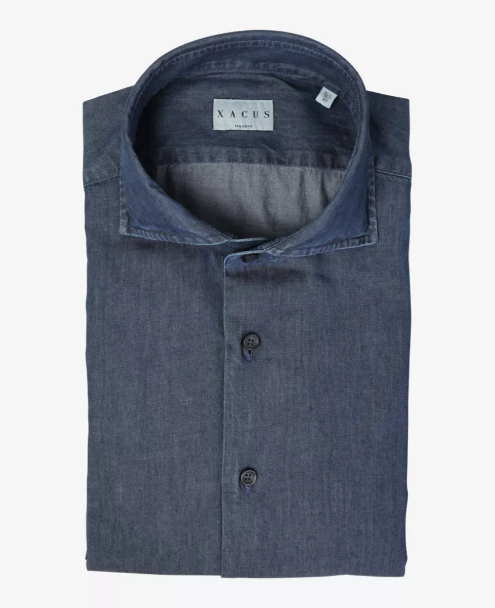 Xacus Shirt Denim - Donkerblauw 1 Xacus Xacus Shirt Denim - Donkerblauw