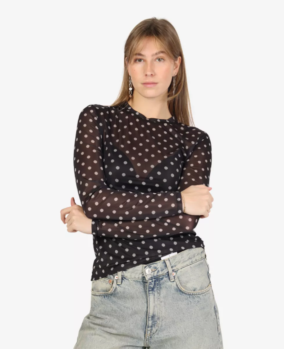 Ganni Top lm - Zwart 4 Ganni Ganni Top lm - Zwart