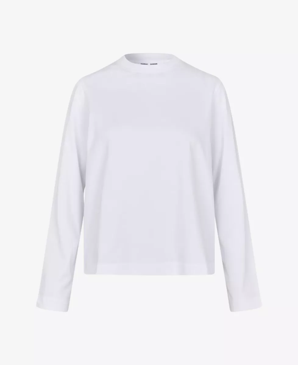 Samsoe Samsoe Tshirt lm - Wit 2 Samsoe Samsoe Samsoe Samsoe Tshirt lm - Wit