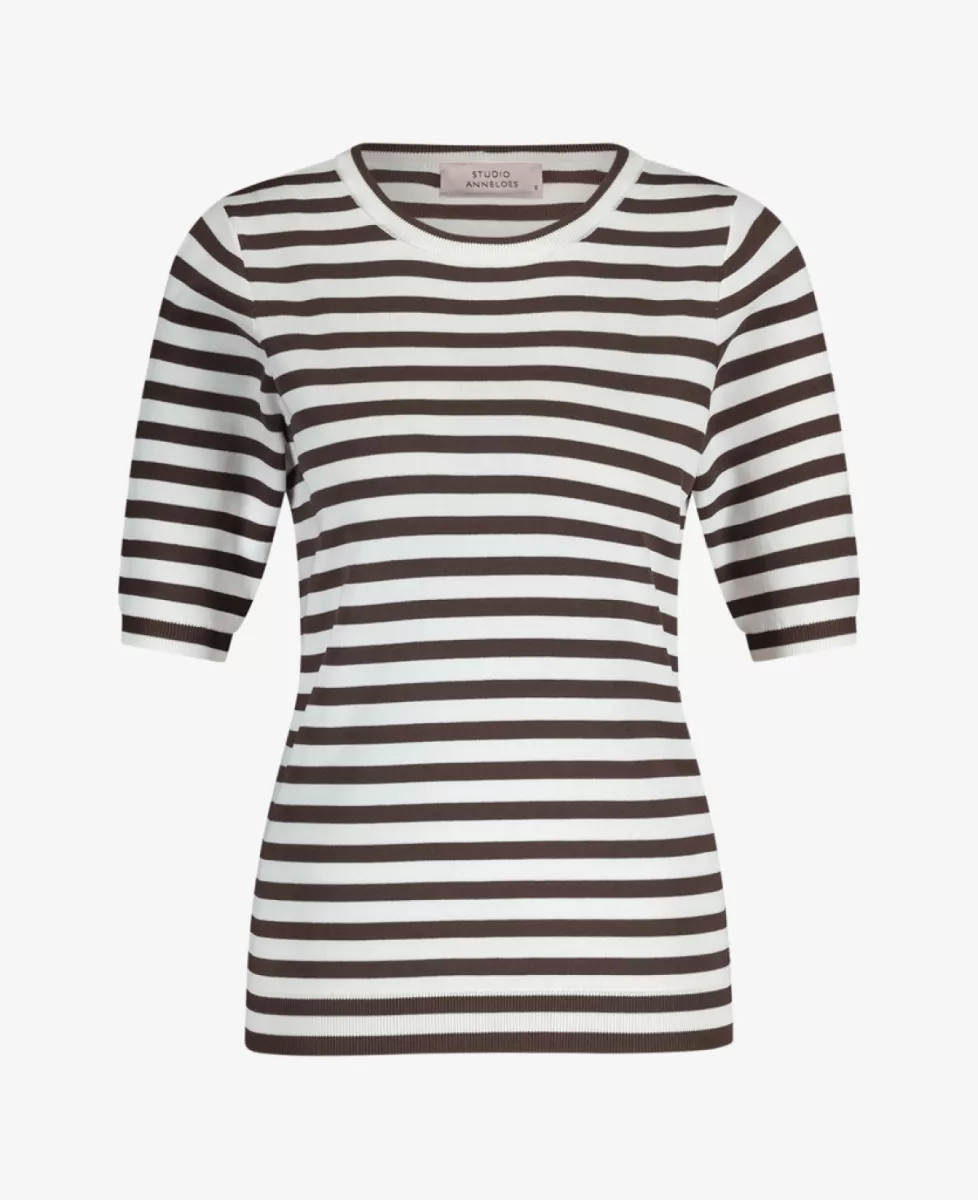 Studio Anneloes Luna ssl stripe pullover - Bruin 1 Studio Anneloes Studio Anneloes Luna ssl stripe pullover - Bruin