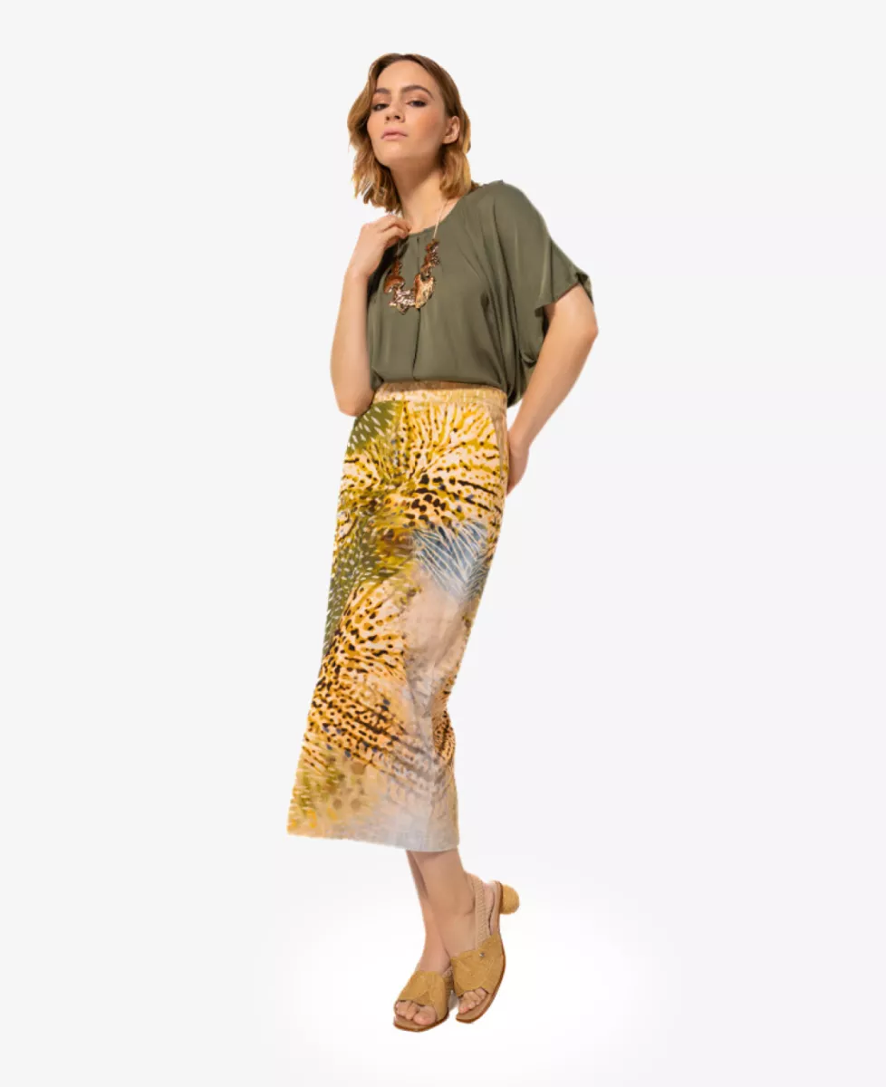 Caroline Biss Blouse - Khaki 2 Caroline Biss Caroline Biss Blouse - Khaki