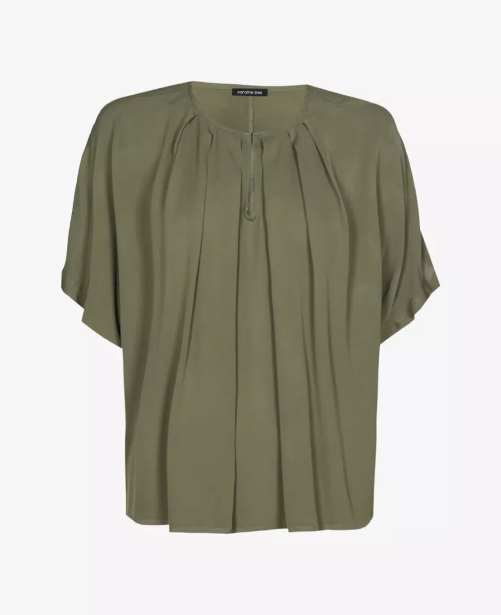 Caroline Biss Blouse - Khaki 1 Caroline Biss Caroline Biss Blouse - Khaki