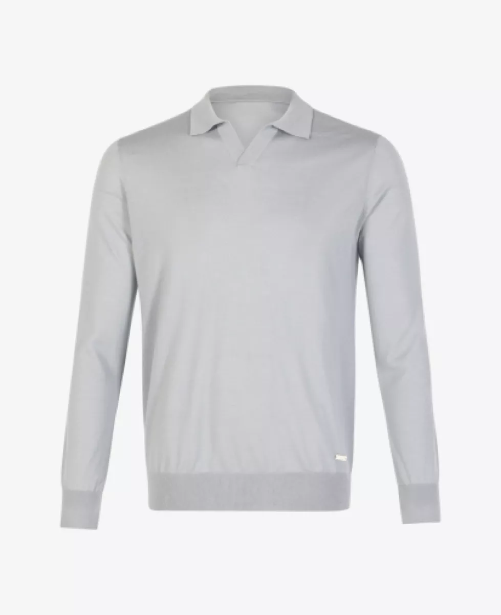 Seven Dials Pullover polo kraag - Middelgrijs 1 Seven Dials Seven Dials Pullover polo kraag - Middelgrijs