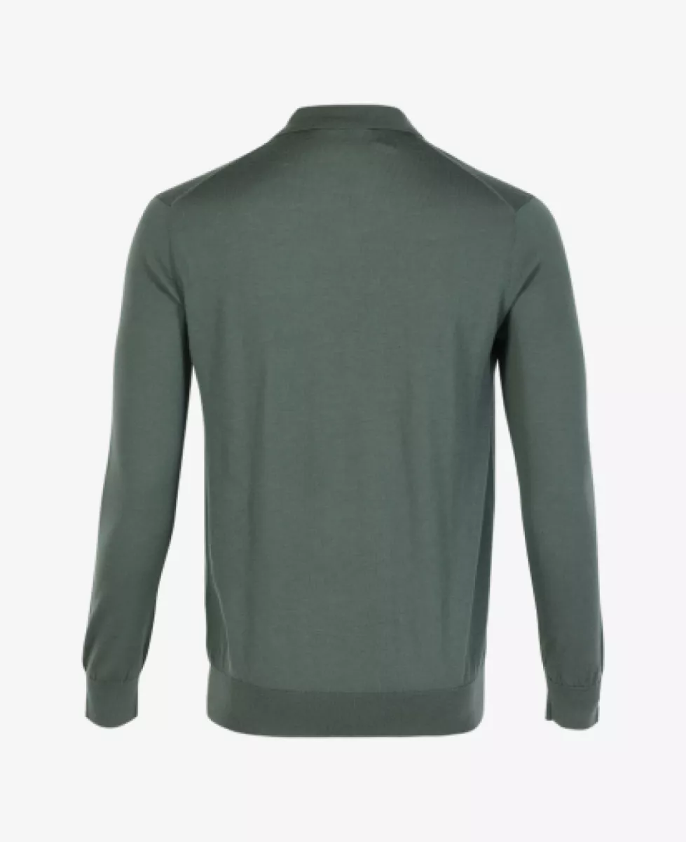 Seven Dials Pullover polo kraag - Middelgroen 2 Seven Dials Seven Dials Pullover polo kraag - Middelgroen