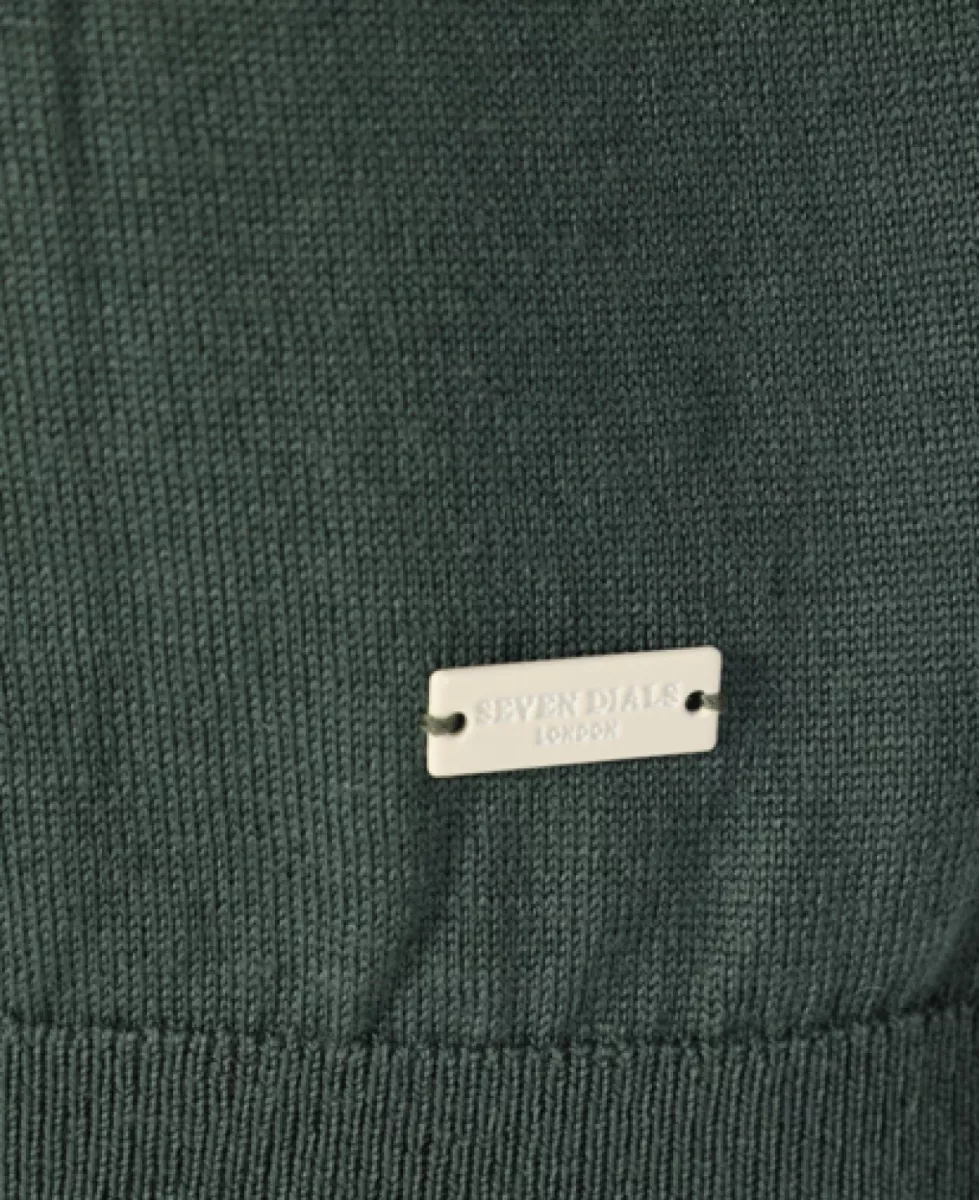 Seven Dials Pullover polo kraag - Middelgroen 3 Seven Dials Seven Dials Pullover polo kraag - Middelgroen