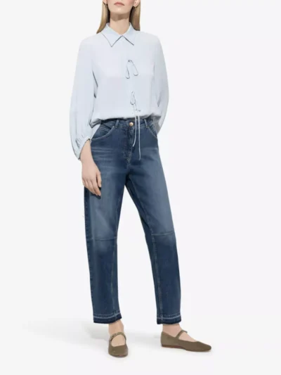 Luisa Cerano Luisa Cerano Bluse aus Seiden-Mix - Lichtblauw