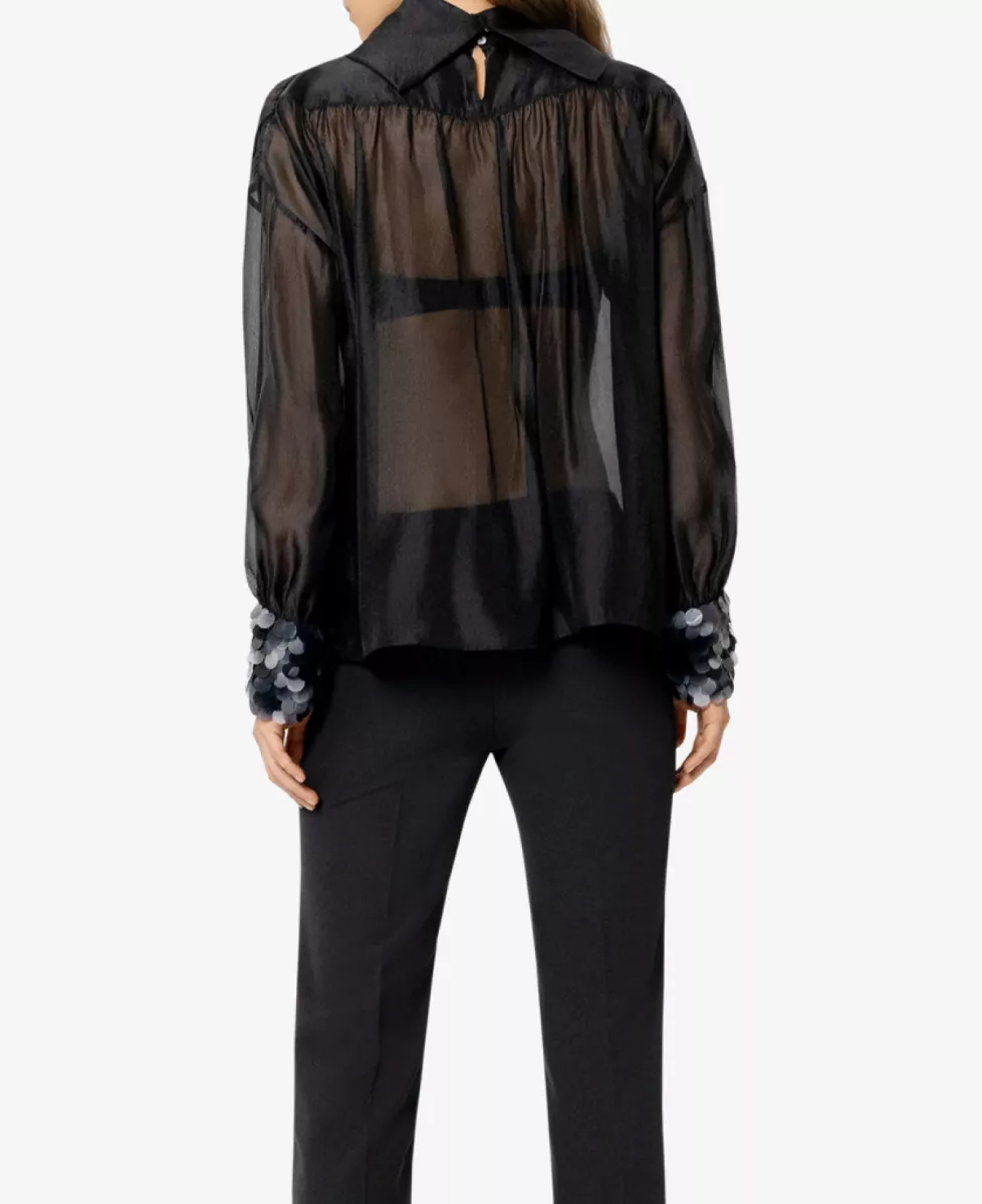Luisa Cerano Bluse mit Pailletten-Manchette - deep black 5 Luisa Cerano Luisa Cerano Bluse mit Pailletten-Manchette - deep black