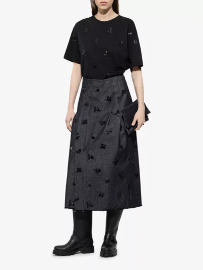 Luisa Cerano Luisa Cerano Shirt mit Pailletten-Stickerei - Zwart