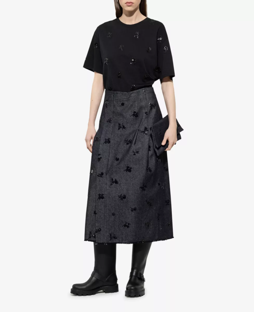 Luisa Cerano Shirt mit Pailletten-Stickerei - Zwart 2 Luisa Cerano Luisa Cerano Shirt mit Pailletten-Stickerei - Zwart