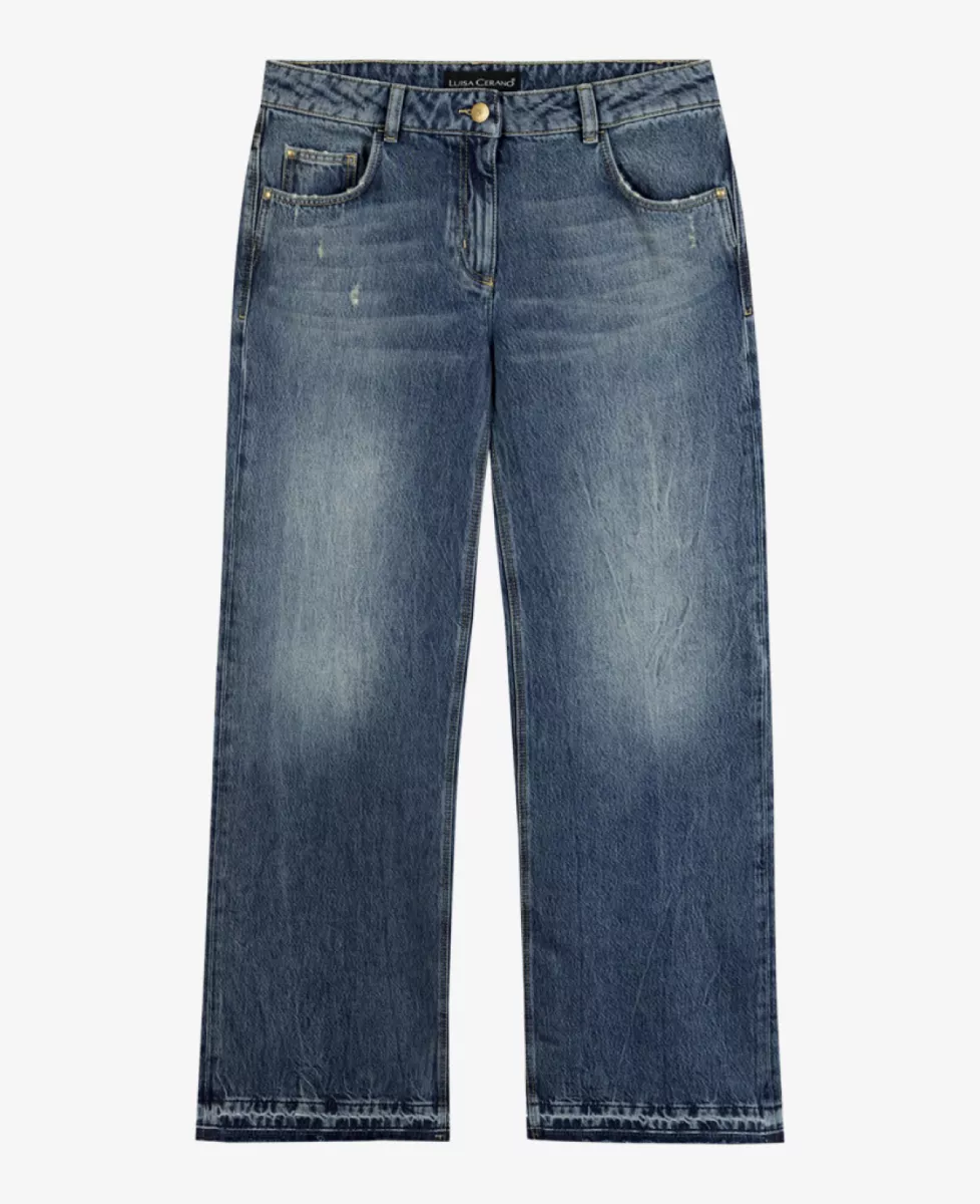 Luisa Cerano Wideleg-Tencel-Denim - Denimblauw 1 Luisa Cerano Luisa Cerano Wideleg-Tencel-Denim - Denimblauw
