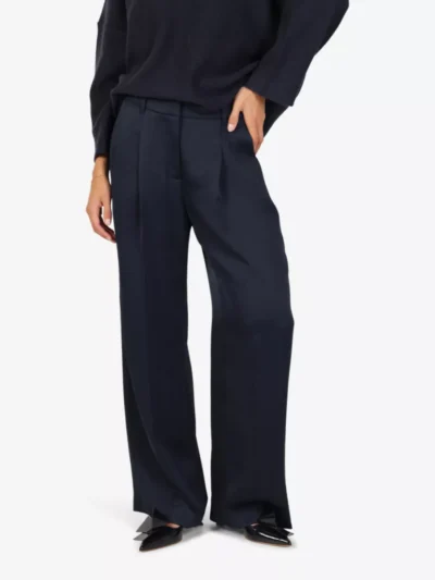 Luisa Cerano Luisa Cerano Satin-Wideleg-Pants - Blauw