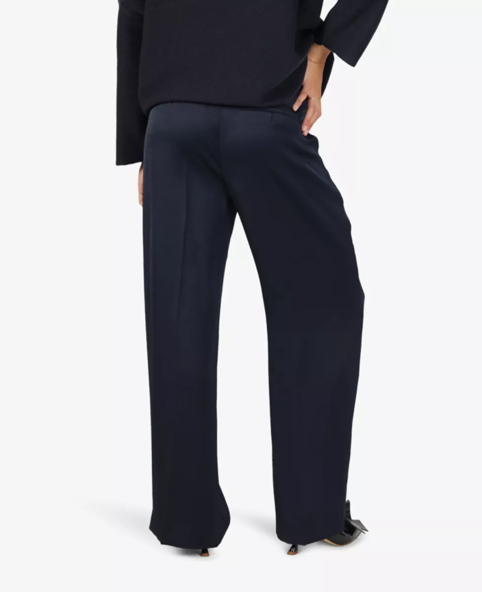 Luisa Cerano Satin-Wideleg-Pants - Blauw 3 Luisa Cerano Luisa Cerano Satin-Wideleg-Pants - Blauw