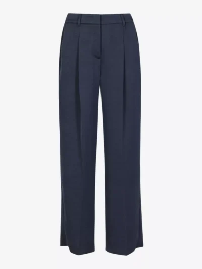 Luisa Cerano Luisa Cerano Satin-Wideleg-Pants - Blauw