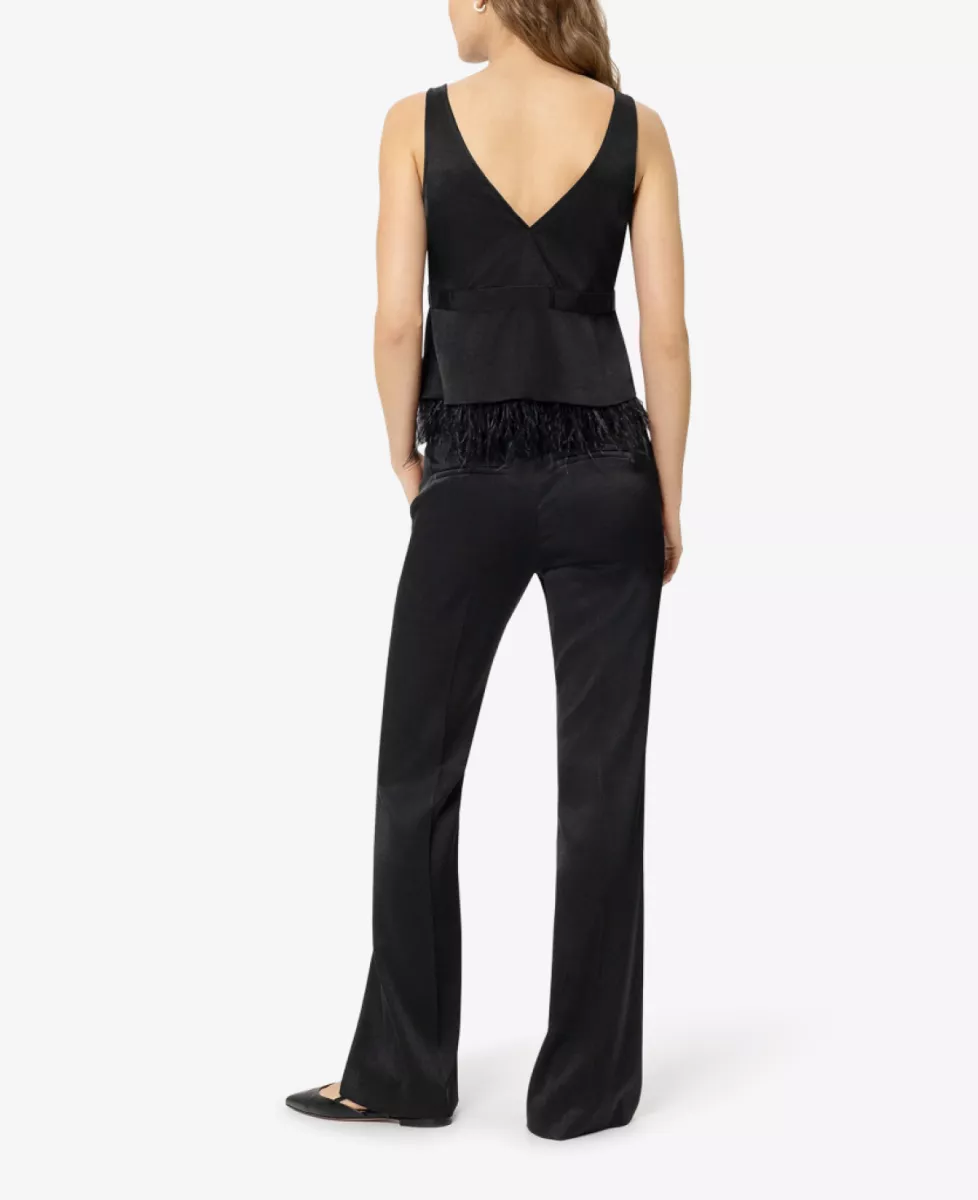 Luisa Cerano Flared-Pants in Satin-Optik - black 4 Luisa Cerano Luisa Cerano Flared-Pants in Satin-Optik - black