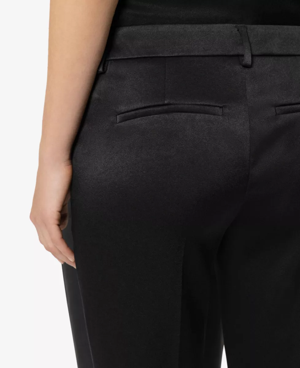 Luisa Cerano Flared-Pants in Satin-Optik - black 5 Luisa Cerano Luisa Cerano Flared-Pants in Satin-Optik - black