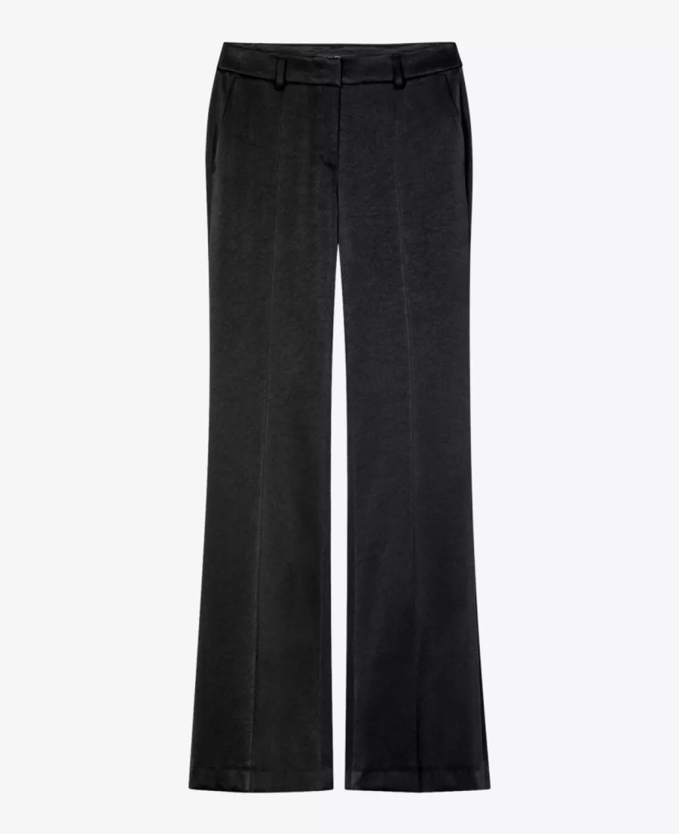 Luisa Cerano Flared-Pants in Satin-Optik - black 1 Luisa Cerano Luisa Cerano Flared-Pants in Satin-Optik - black