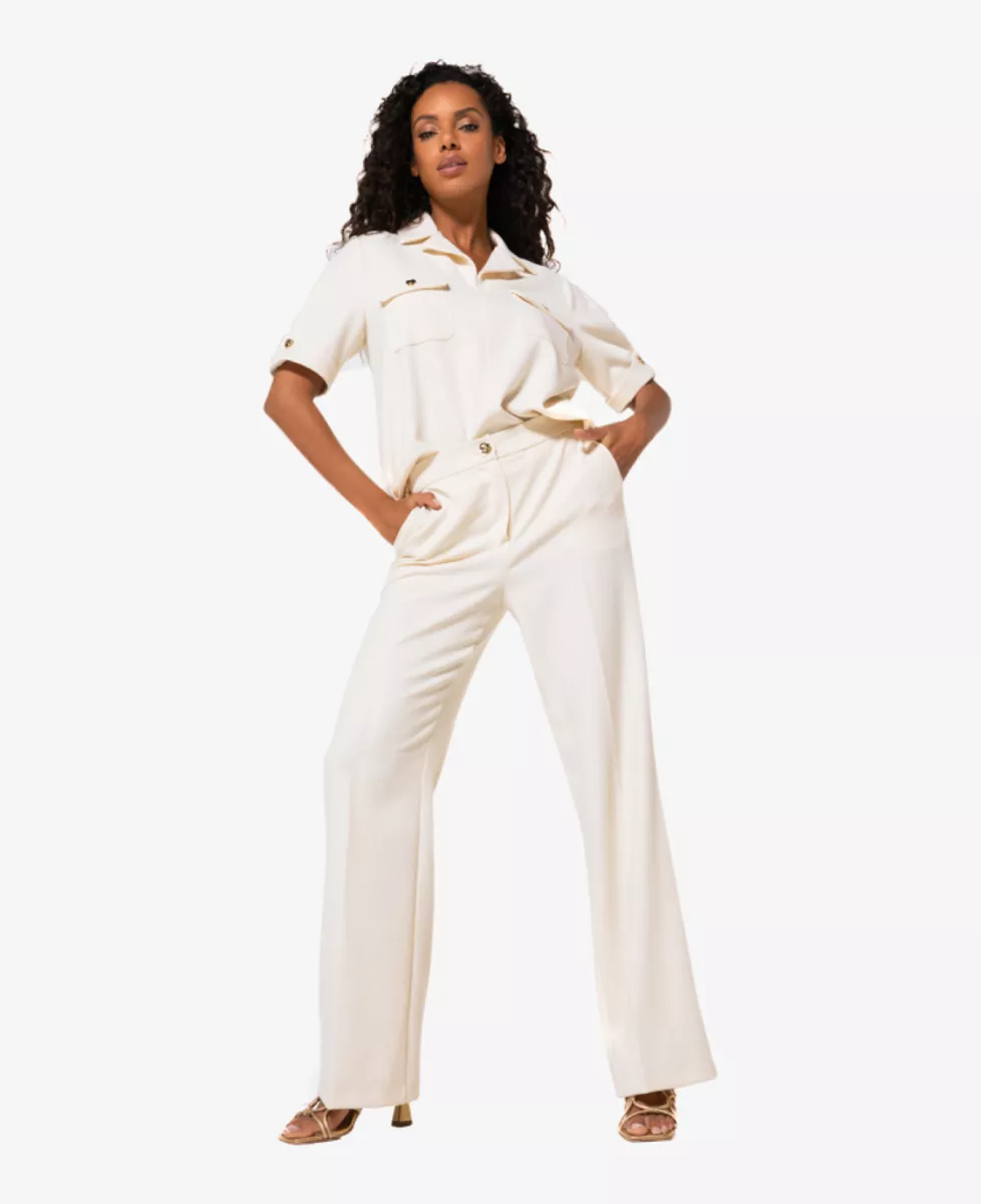 Caroline Biss Broek - Ecru 2 Caroline Biss Caroline Biss Broek - Ecru