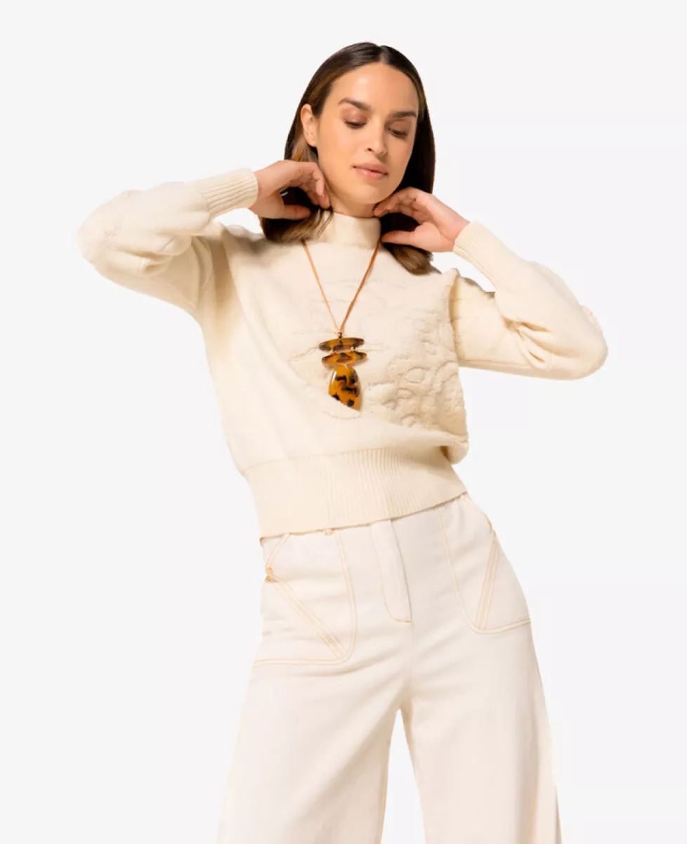 Caroline Biss Trui - Ecru 2 Caroline Biss Caroline Biss Trui - Ecru
