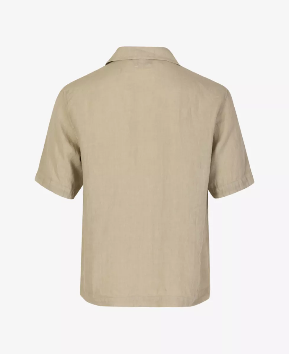 C.P. Company Overhemd Linnen KM - Taupe 2 C.P. Company C.P. Company Overhemd Linnen KM - Taupe