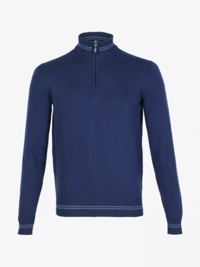 Doriani Cashmere Doriani Cashmere Pullover half zip - Blauw