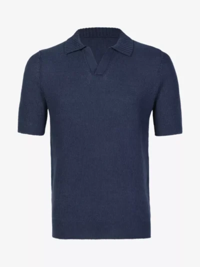 Gran Sasso Gran Sasso Polo Gebreid Linnen - Navy