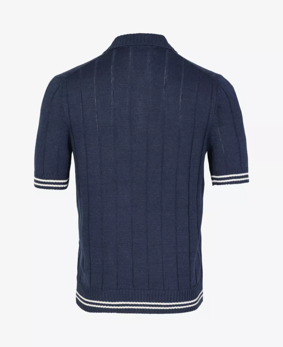 Gran Sasso Polo Gebreid Linnen - Donkerblauw 2 Gran Sasso Gran Sasso Polo Gebreid Linnen - Donkerblauw