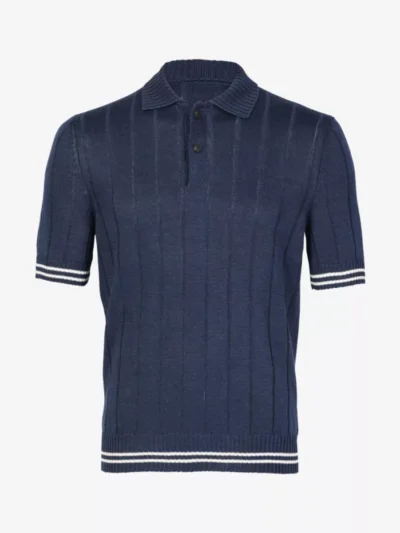 Gran Sasso Gran Sasso Polo Gebreid Linnen - Donkerblauw