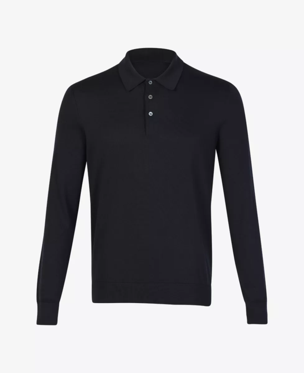 Gran Sasso Polo Lange Mouw - Navy 1 Gran Sasso Gran Sasso Polo Lange Mouw - Navy