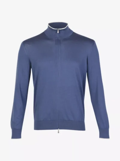Gran Sasso Gran Sasso Vest Gebreid - Middelblauw
