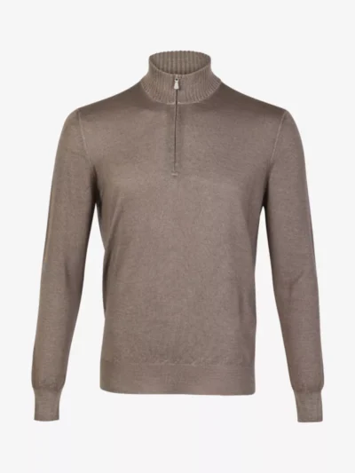 Gran Sasso Gran Sasso Trui Halfzip - Bruin