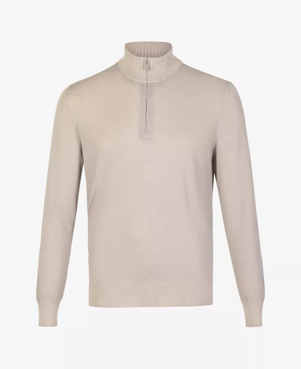 Gran Sasso Trui Halfzip - Middelgrijs 1 Gran Sasso Gran Sasso Trui Halfzip - Middelgrijs