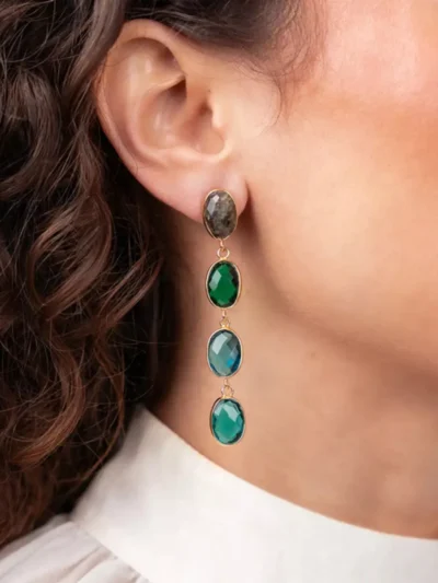 LOTT. LOTT. Oorbellen - Teal Green Mix