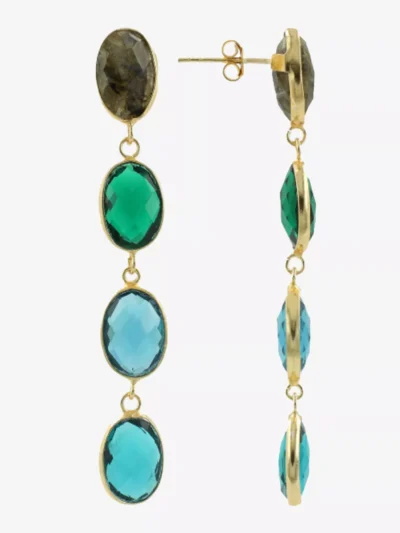 LOTT. LOTT. Oorbellen - Teal Green Mix