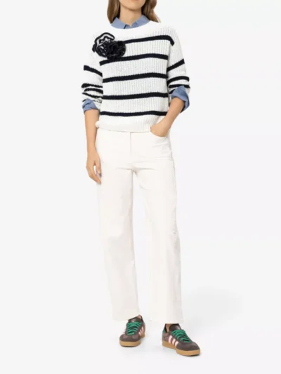 Luisa Cerano Luisa Cerano Ringel-Pullover aus Leinen-Mix - off-white