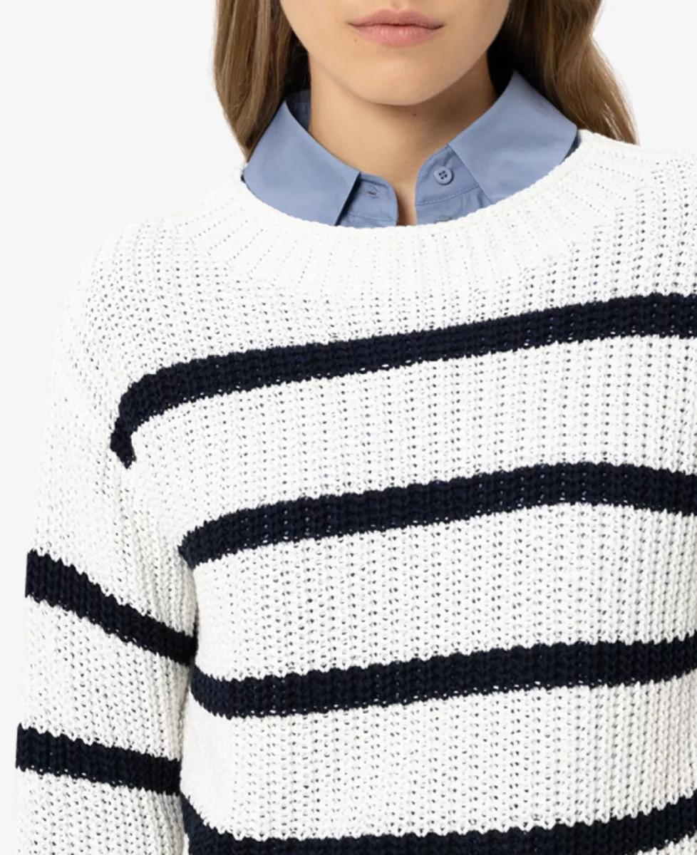 Luisa Cerano Ringel-Pullover aus Leinen-Mix - off-white 3 Luisa Cerano Luisa Cerano Ringel-Pullover aus Leinen-Mix - off-white