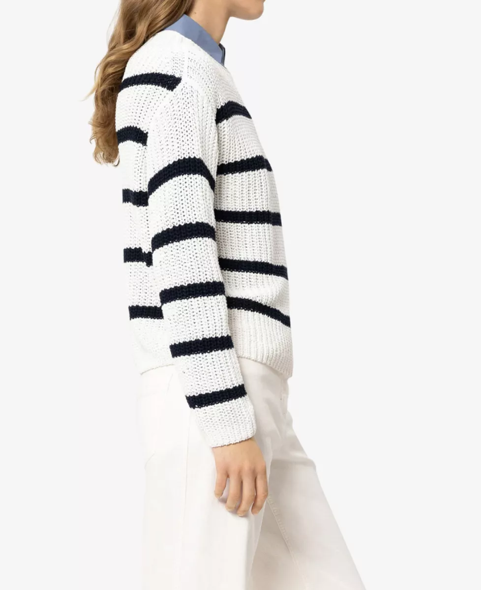 Luisa Cerano Ringel-Pullover aus Leinen-Mix - off-white 4 Luisa Cerano Luisa Cerano Ringel-Pullover aus Leinen-Mix - off-white