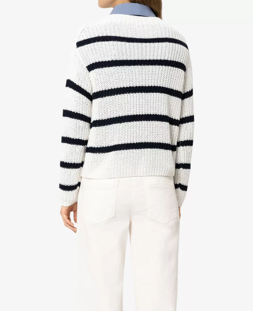 Luisa Cerano Ringel-Pullover aus Leinen-Mix - off-white 5 Luisa Cerano Luisa Cerano Ringel-Pullover aus Leinen-Mix - off-white