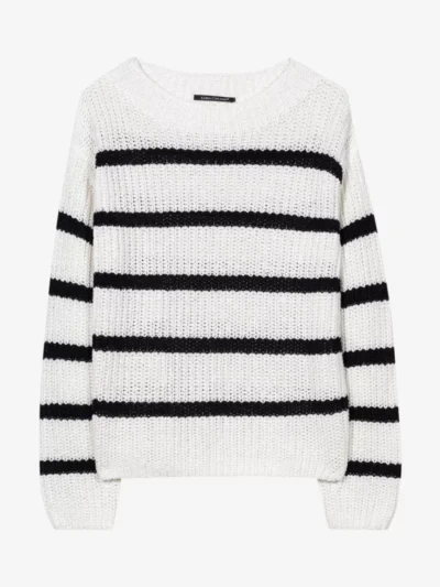 Luisa Cerano Luisa Cerano Ringel-Pullover aus Leinen-Mix - off-white