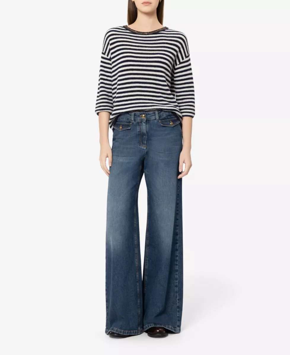 Luisa Cerano Pullover mit Paillettendetail - navy blue stripe 2 Luisa Cerano Luisa Cerano Pullover mit Paillettendetail - navy blue stripe