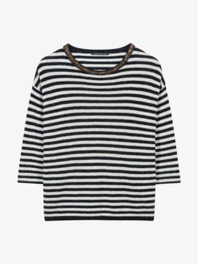 Luisa Cerano Luisa Cerano Pullover mit Paillettendetail - navy blue stripe