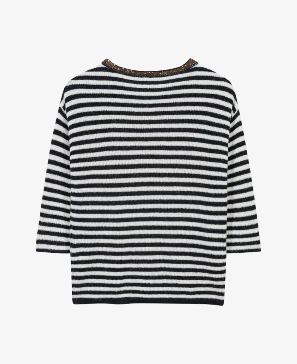 Luisa Cerano Pullover mit Paillettendetail - navy blue stripe 6 Luisa Cerano Luisa Cerano Pullover mit Paillettendetail - navy blue stripe